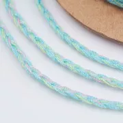 1.5mm Flat braided cotton cord - Light blue - Lilac - Light green x1m