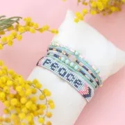 1.5mm Flat braided cotton cord - Light blue - Lilac - Light green x1m