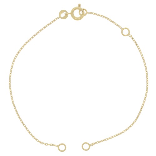 18cm Cable mesh bracelet - 3 microns Gold plated x1