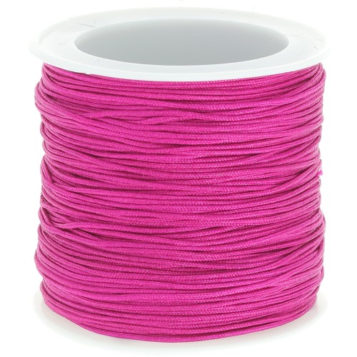 Braided nylon thread 0.8mm Dark Fuschia x50m