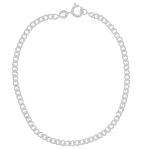 2.9mm 925 Sterling Silver Rombo striated mesh bracelet x18cm