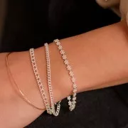 2.9mm 925 Sterling Silver Rombo striated mesh bracelet x18cm