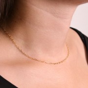 2mm cable mesh choker - 3 microns Gold plated x37cm