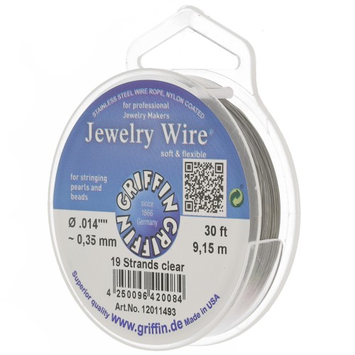 19-strand round wire 0.35 mm - Stainless steel x9.15m