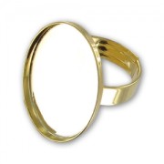 Ring for flat cabochons 25x18mm fine Gold plated x1|raw }}
