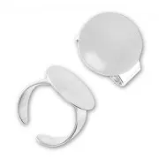 Ring base with 18mm pad silver tone x1