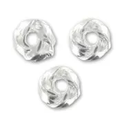 6x3mm knot-shaped beads - Rhodium x5