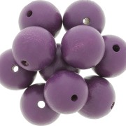 Wooden round bead 20mm Prune x5