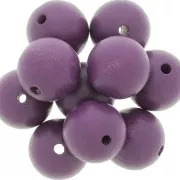 Wooden round bead 20mm Prune x5