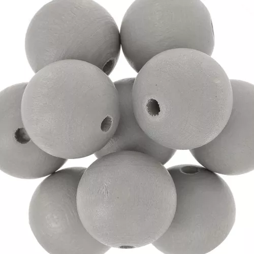 Wooden round bead 20mm Taupe x5