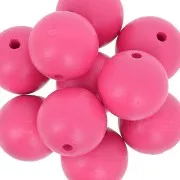 Wooden round bead 20 mm Pink x5
