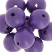 Wooden round bead 20 mm Purple x5
