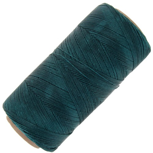 Linhasita waxed thread spool for micro macramé 0.35 mm - Emerald (386) x448m