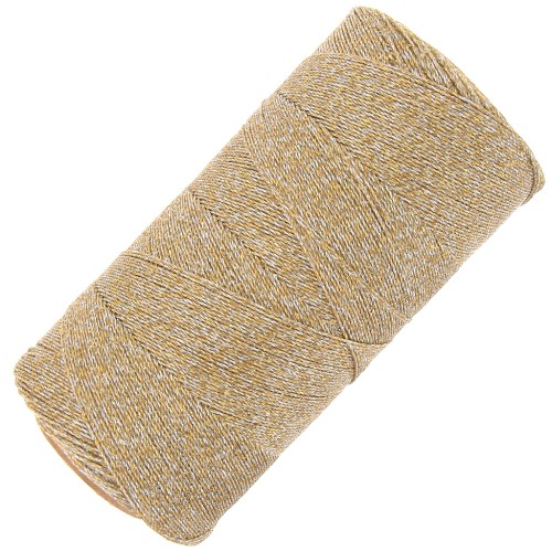 Linhasita waxed spool for micro macramé 0.35mm Gold-Silver (Ouro-Prata)x448m
