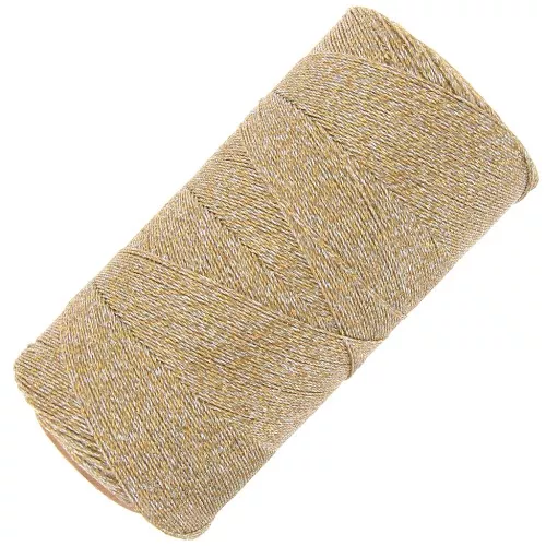 Linhasita waxed spool for micro macramé 0.35mm Gold-Silver (Ouro-Prata)x448m