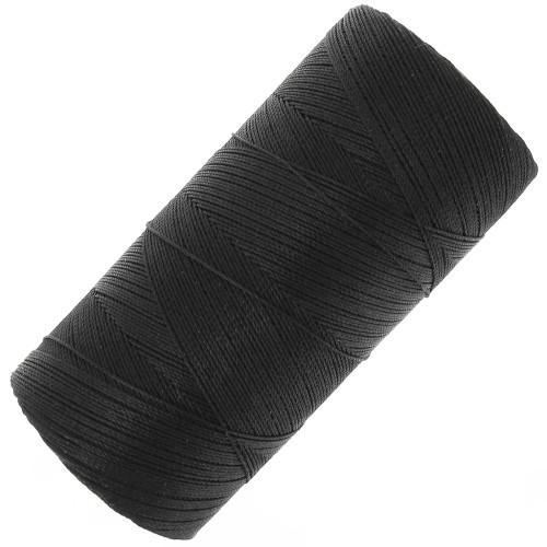 Linhasita waxed thread spool for micro macramé 0.35 mm - Black x448m