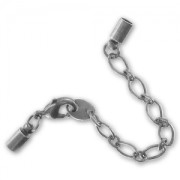 Lace holder clasp 3mm Old silver tone x1|raw }}