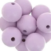 Wooden round beads 15mm Parme x5