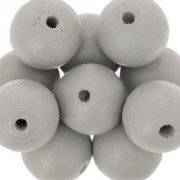 Wooden round beads 15mm Taupe x5