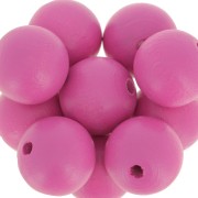 Wooden round beads 15mm Rose x5|raw }}