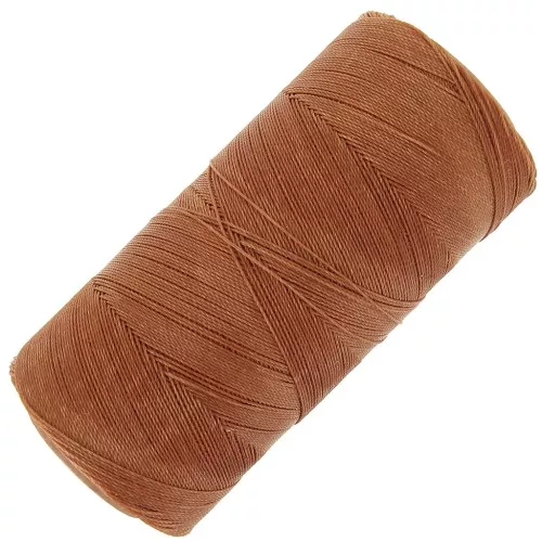 Linhasita waxed thread spool for micro macramé 0.35 mm - Camel Brown (498) x448m