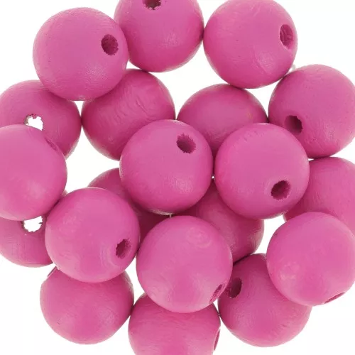Wooden round beads 10mm Rose x10