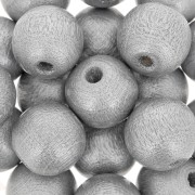 Wooden round beads 10mm Silver tone x10