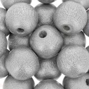 Wooden round beads 10mm Silver tone x10