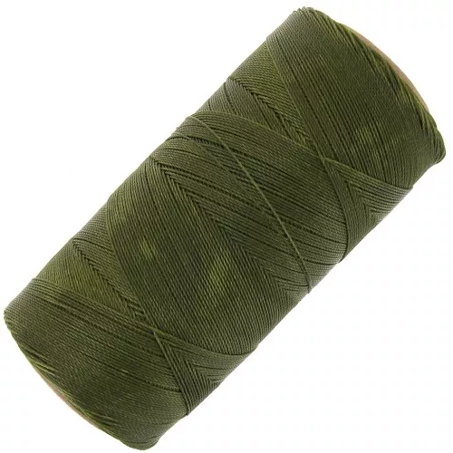 Linhasita waxed thread spool for micro macramé 0.35 mm - Olive Green (88) x448m