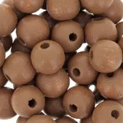 Wooden round beads 8mm light braun x20