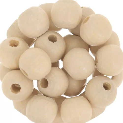 Wooden round beads 6mm Beige x25