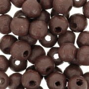 Wooden round beads 6mm Braun  x25