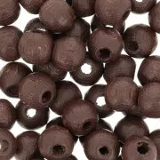 Wooden round beads 6mm Braun  x25
