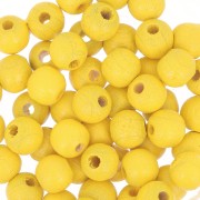 Wooden round beads 6mm Yellow x25|raw }}