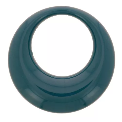 34.5mm Opaque resin hollow circle pendant - peacock blue x1