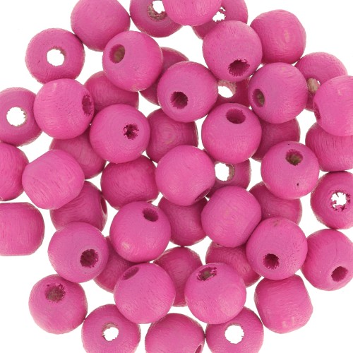 Wooden round beads 6mm Rose x25