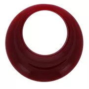 34.5mm Opaque resin hollow circle pendant - Burgundy x1