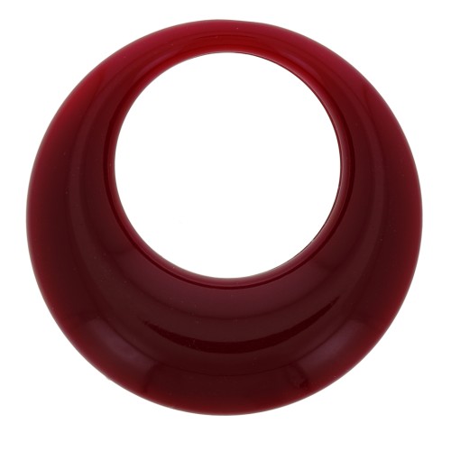 34.5mm Opaque resin hollow circle pendant - Burgundy x1