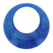 34.5mm Opaque resin hollow circle pendant - marbled Royal Blue x1|raw }}