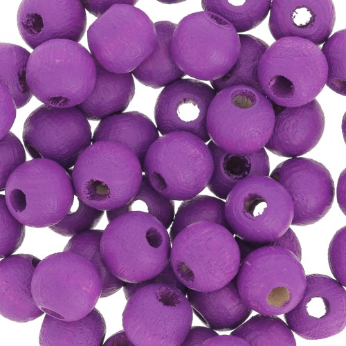 Wooden round beads 6mm Amethyst x25