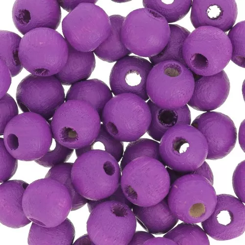 Wooden round beads 6mm Amethyst x25