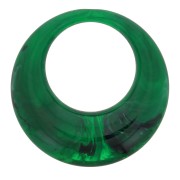 34.5mm Opaque resin hollow circle pendant - marbled Dark green x1