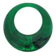 Dark Green - 34.5mm Opaque resin hollow circle pendant - marbled Dark green x1 34.5mm Opaque resin hollow circle pendant - marbled Dark green x1