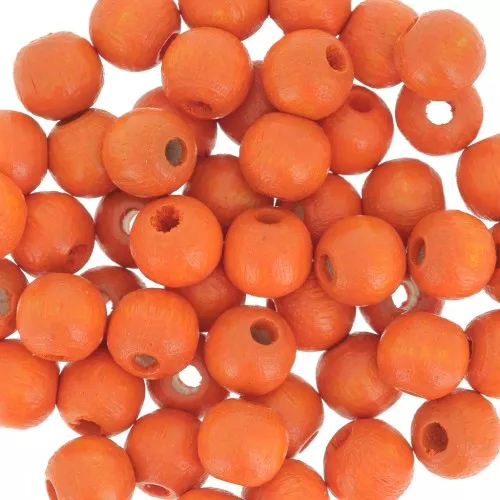 Wooden round beads 6mm Orange x25