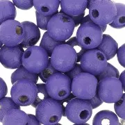 Wooden round beads 6mm Violet x25