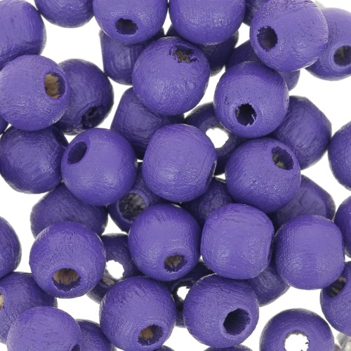 Wooden round beads 6mm Violet x25