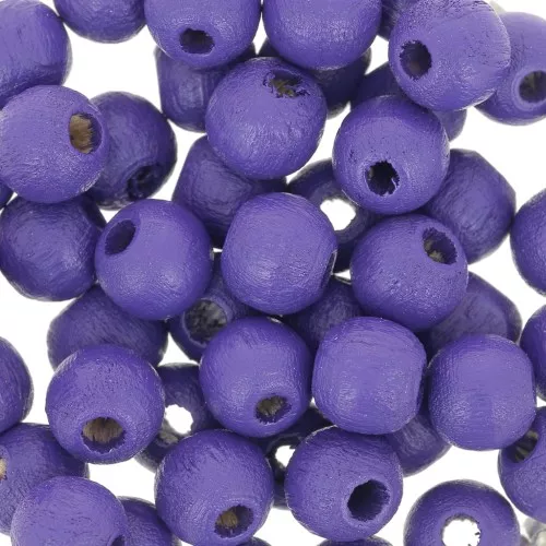 Wooden round beads 6mm Violet x25