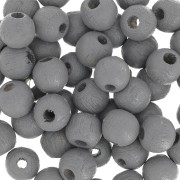 Wooden round beads 6mm Grey x25|raw }}
