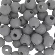 Wooden round beads 6mm Grey x25