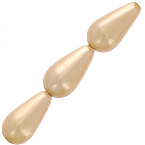15x8mm Preciosa Pearshape Pearl - Gold x5